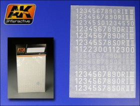 AK 110 DRY TRANSFER GERMAN NUMBER WHITE 1/35