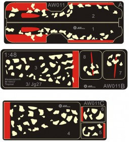 AW011 Spraying Stencils Messerschmitt Bf 109 E-7 Tropical Camo Set.2