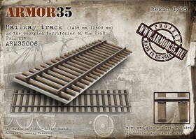 ARM35006 Прямой участок ж/д пути 12,5 м (колея 1435 мм. на оккупированной территории СССР) Длина модели 357 мм.