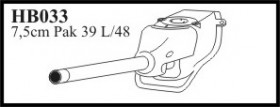 HB033 7,5 cm Pak 39 L/48 with Kugellafette IV early typ. Gun for Jagdpanzer 38 /t/ 