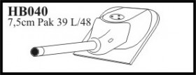 HB040 7,5 cm Pak 39 L/48 with mantlet & muzzle. gun for Sd.Kfz. 162 Jagdpanzer IV