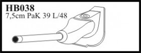 HB038 7,5 cm Pak 39 L/48 With Star mantlet. Gun for Jagdpanzer 38 /t/ 