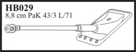 HB029 8,8 cm PaK 43/3 L/71 with early mantlet & muzzle. Gun for Sd.Kfz.173 