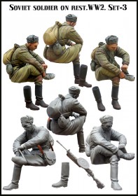 EM-35073 Soviet soldier on rest - WW2. Set-3