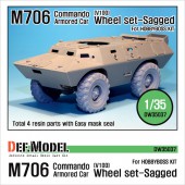 DW35037 U.S M706(V100) Commando sagged wheel set (for Hobbyboss 1/35)