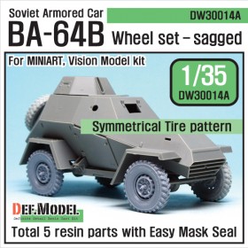 DW30014A WW2 Russian BA-64B Armored car Wheel set (for Miniart 1/35)