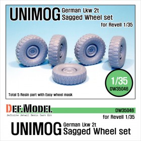 DW35046 German UNIMOG Lkw 2t Sagged Wheel set (for Revell 1/35)
