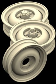 HSR 35109 GAZ 69 burned down wheels with spare rim