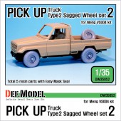DW35052 Pick up truck Type 2 Sagged Wheel set 2 (for Meng VS004 1/35)