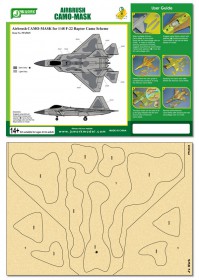 PPA5035 Airbrush CAMO -MASK for 1/48 F-22 Raptor Camo Scheme