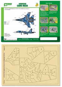 PPA5065 Airbrush CAMO-MASK for 1/72 SU-27 FLANKER Camo 4