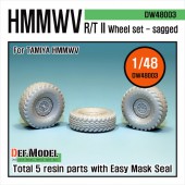 DW48003 HMMWV RT/II Sagged Wheel set (for Tamiya 1/48)