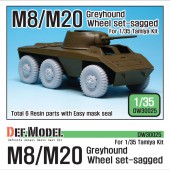 DW30025 WW2 U.S. M8/M20 Greyhound Sagged Wheel set (for Tamiya 1/35)