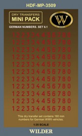HDF-MP-3509 Немецкие номера для наземной техники. Сет 6.1 Сплошные, красные, высота 190 мм.