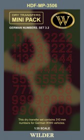 HDF-MP-3506 Немецкие номера для наземной техники. Сет 3.2 Контурные, красные, высота 310 мм.