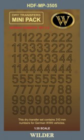 HDF-MP-3505 Немецкие номера для наземной техники. Сет 2.2 Контурные, чёрные, высота 310 мм.