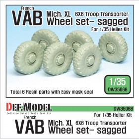 DW35068 French VAB Sagged Wheel set 1-Mich. XL ( for Heller 1/35 6 wheel included)