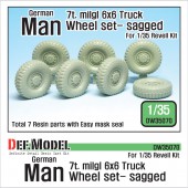 DW35070 German Man 7t. milgl 6x6 Truck Sagged Wheel set ( for Revell 1/35)