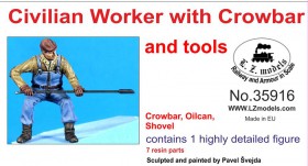LZ35916 Civilian worker with crowbar and tools