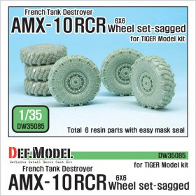 DW35085 French AMX-10 RCR Tank Destroyer 6x6 Sagged Wheel set (for Tiger model 1/35)