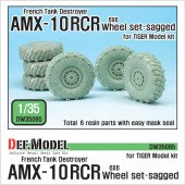 DW35085 French AMX-10 RCR Tank Destroyer 6x6 Sagged Wheel set (for Tiger model 1/35)