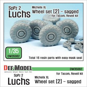DW35082 German Luchs 8X8 Mich.XL Sagged Wheel set-2 ( for Tacom,Revell 1/35)