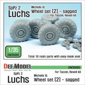 DW35082 German Luchs 8X8 Mich.XL Sagged Wheel set-2 ( for Tacom,Revell 1/35)