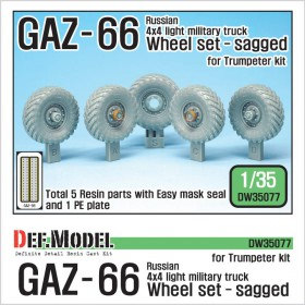 DW35077 Russian Gaz-66 Sagged Wheel set ( for Trumpeter 1/35)