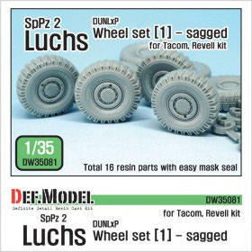 DW35081 German Luchs 8X8 Dunlxp Sagged Wheel set-1 ( for Tacom,Revell 1/35)