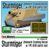 DD35005 WWII SturmTiger Zimmerit Decal set w/ PE grill parts (1/35 Tamiya)