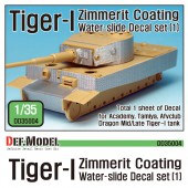 DD35004 WWII Tiger-1 Mid/Late Zimmerit Decal set #1 (1/35 Academy,Tamiya)