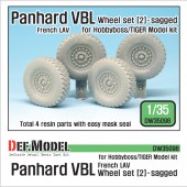 DW35096 French Panhard VBL LAV Sagged Wheel set - 2 (for Tiger model, Hobbyboss 1/35)