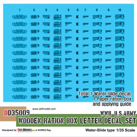 DD35009 WWII US Wooden Ration Box letter decal set