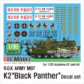 DD35010 ROK MBT K2 Black Panther decal set for Academy kit