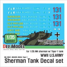 DD35007 WWII US M4 tank  decal set