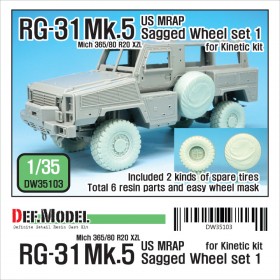 DW35103 RG-31 Mk.5 Sagged Wheel set (for Kinetic)