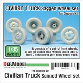 DW35101 Japanese Civilian Truck Sagged Wheel set (for Diopark) 
