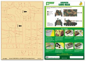 PPA5167 Airbrush CAMO-MASK for 1/35 AMX13/75 Camouflage Scheme 1