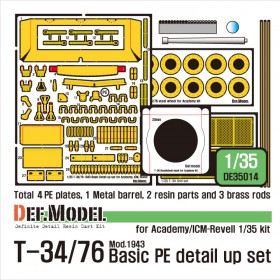 DE35014 T-34/76 Basic PE Detail Up set (for Academy/ICM-Revell 1/35)