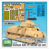 DE35013 French Somua PE detail up set w/ Metal barrel (for Tamiya/ 1/35)