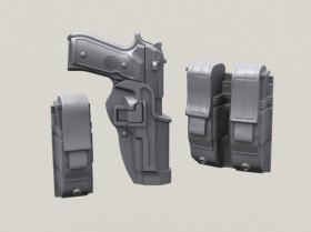 LF3D025 Beretta 92F in Blackhawk Serpa Holster w/Mag Pouches set