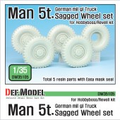 DW35105 German Man 5t. mil gl Truck Sagged wheel set (for Hobbyboss/Revell 1/35)