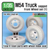 DW35108 US M54A2 Cargo Truck Sagged Front wheel set (1) - Civilian type (for AFV club 1/35)