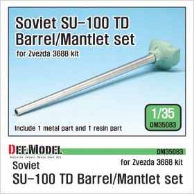DM35083 Soviet SU-100 Tank destroyer Barrel / mantlet set (for Zvezda new kit) 