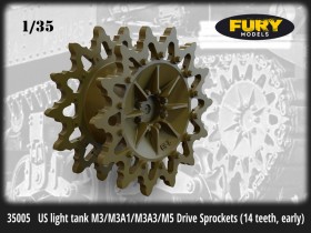35005 US light tank M3/M3A1/M3A3/M5 Drive Sprockets (14-teeth, early)