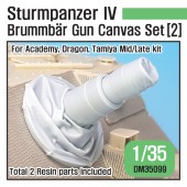 DM35099 German Sturmpanzer IV Brummbar Mid/Late Main Gun canvas cover  set (2) - High angle