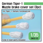 DM35102 WWII German Tiger-1 Muzzle brake canvas cover set (3pc) (for 1/35 Tiger-1 kit)