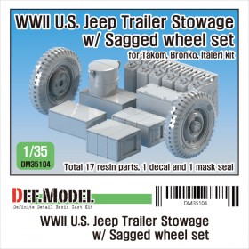 DM35104 WW2 US Willys Jeep trailer stowage set (for Takom, Italeri, Bronko kit 1/35)