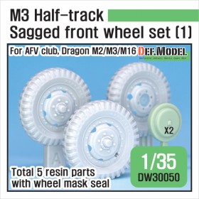DW30050 U.S M2/M3/M16 Halftrack Front Sagged Wheel set (1)(for AFV club, Dragon 1/35)