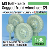 DW30051 U.S M2/M3/M16 Halftrack Front Sagged Wheel set (2)(for AFV club, Dragon 1/35)